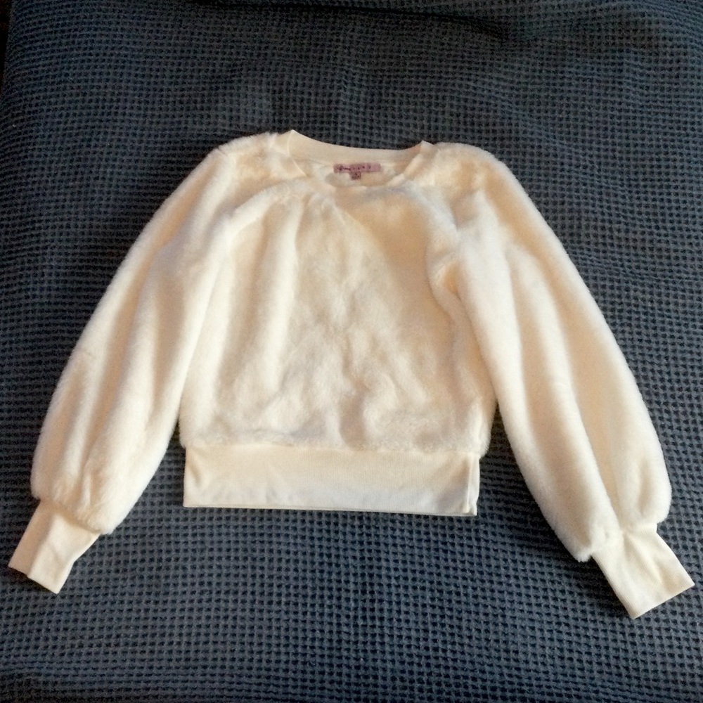 Fuzzy white sweater